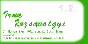 irma rozsavolgyi business card